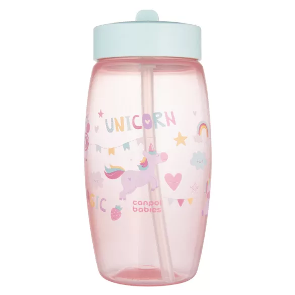 Canpol babies Športová fľaša s výklopným náustkom, Unicorns, 400 ml