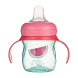 Canpol babies Cvičný pohárik so silikónovým ventilom, 150 ml, SO COOL - ružový