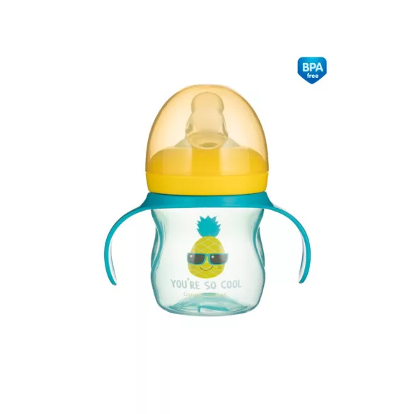 Canpol babies Cvičný pohárik so silikónovým ventilom, 150 ml, SO COOL - tyrkysový
