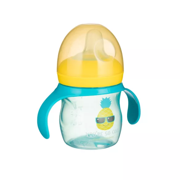 Canpol babies Cvičný pohárik so silikónovým ventilom, 150 ml, SO COOL - tyrkysový