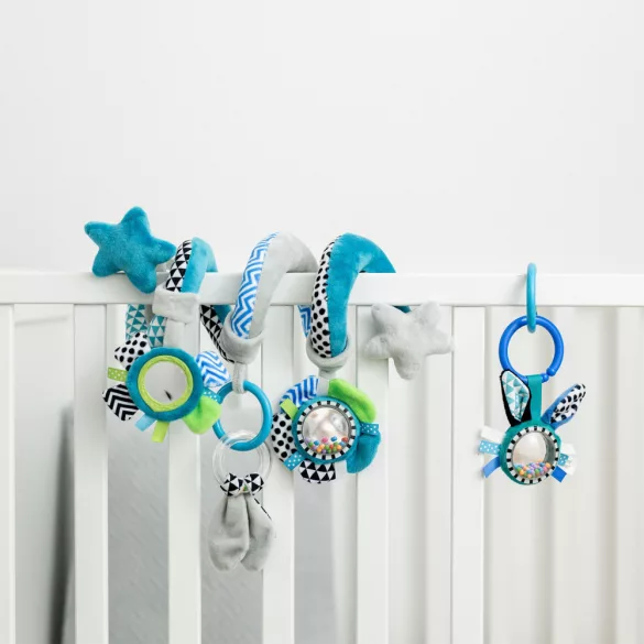 Canpol babies Spirálová hračka na kočík/detskú postieľku – ZigZag modrá