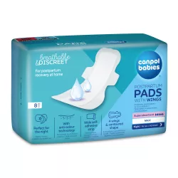   Canpol babies Nočné hygienické vložky s krídelkami po pôrode, 8 ks