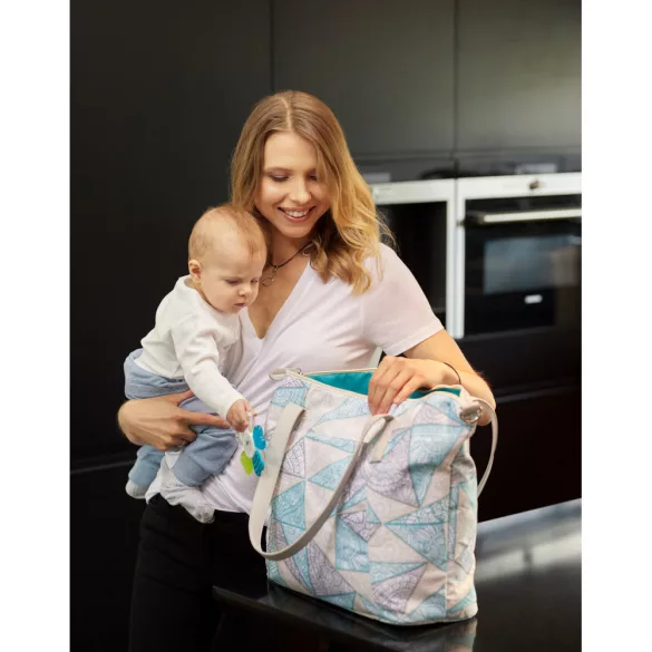 Canpol babies Taška na kočík, Mama, béžová a tyrkysová
