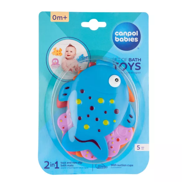 Canpol babies Farebné kúpeľové hračky s motívom oceánu a prísavkami (5 ks) – TOYS
