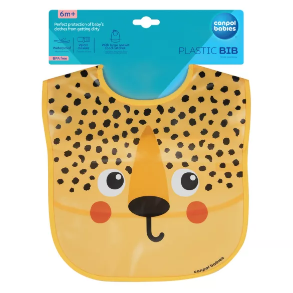 Canpol babies Silikónová zásterka s vreckom, BabiesBoo, gepard