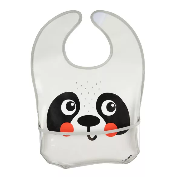 Canpol babies Silikónová zásterka s vreckom, BabiesBoo, panda