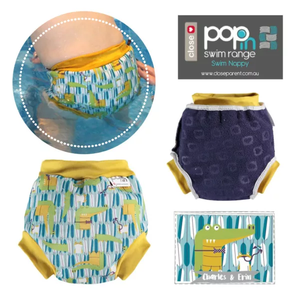Pop-in plavecká plienka Charles & Erin, krokodíl - Veľkosť XXL