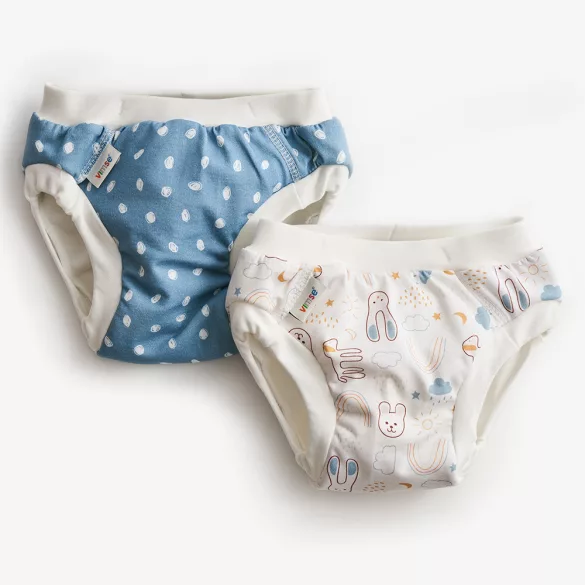 Vimse plienka na odvykanie – Blue Dots / White teddy (2 ks)
