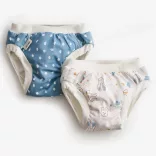 Vimse plienky na odvykanie od plienok - Blue Dots / White teddy (2 ks)