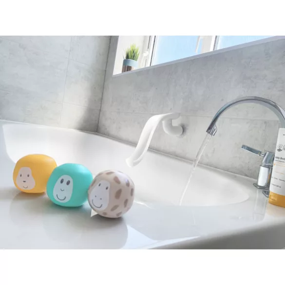 Matchstick Monkey Vodná šmýkačka – kúpeľová hračka so zvieracími tváričkami (biela)