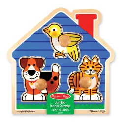   Melissa & Doug Drevená hračka na rozvoj zručností, Puzzle s úchytom