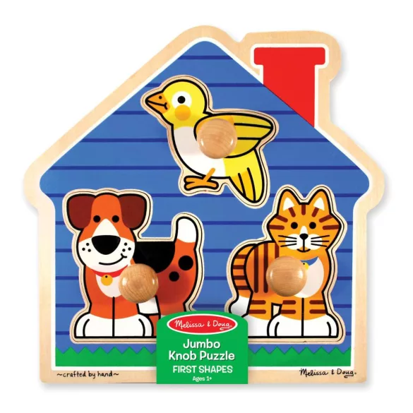 Melissa & Doug Drevená hračka na rozvoj zručností, Puzzle s úchytom