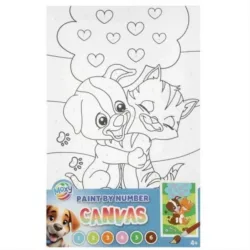 Moxy Maľovanie podľa čísel, 6 farieb – Pes a mačka
