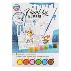   Moxy Maľovanie podľa čísel, A4, 6 farieb, 2 listy – Modrá