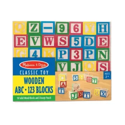   Melissa & Doug Drevená hračka na rozvoj zručností, abeceda a čísla