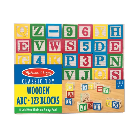 Melissa & Doug Drevená hračka na rozvoj zručností, abeceda a čísla