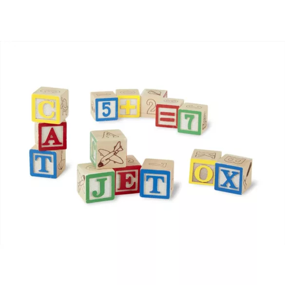 Melissa & Doug Drevená hračka na rozvoj zručností, abeceda a čísla