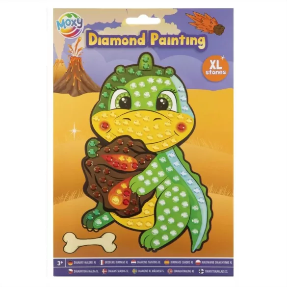 Moxy Maľovanie diamantmi, A5, kamienky XL – Malý drak