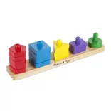 Melissa & Doug Drevená hračka na rozvoj zručností, veža na skladanie tvarov