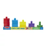 Melissa & Doug Drevená hračka na rozvoj zručností, veža na skladanie tvarov