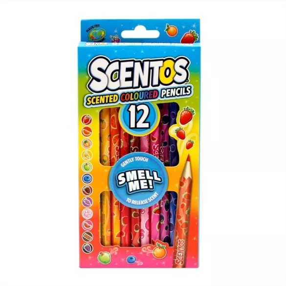 Scentos voňavé farebné ceruzky, 12 ks