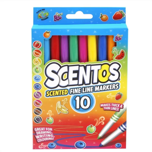 Scentos voňavá sada tenkých fixiek s metalickým leskom – 10 ks