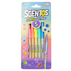   Scentos voňavé gélové perá, pastelové a neónové, 5 ks – rôzne
