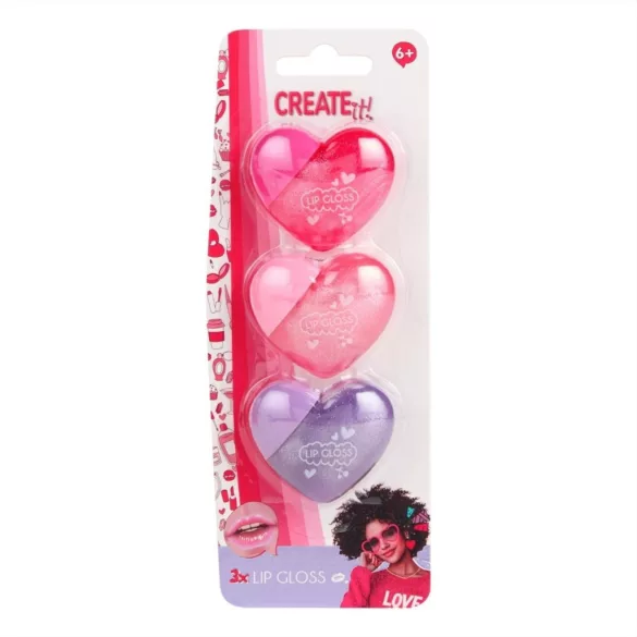 Canenco Create it! Balzam na pery v tvare srdca, 3 ks