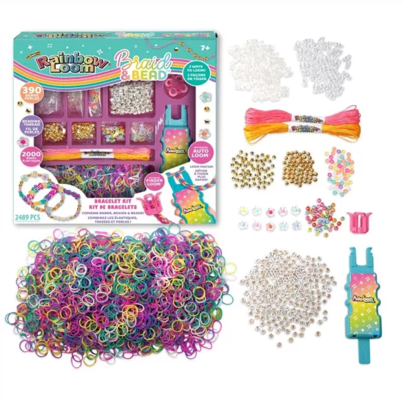 Súprava na výrobu gumičkových náramkov Rainbow Loom Auto Loom Loomi-Pals s korálikmi