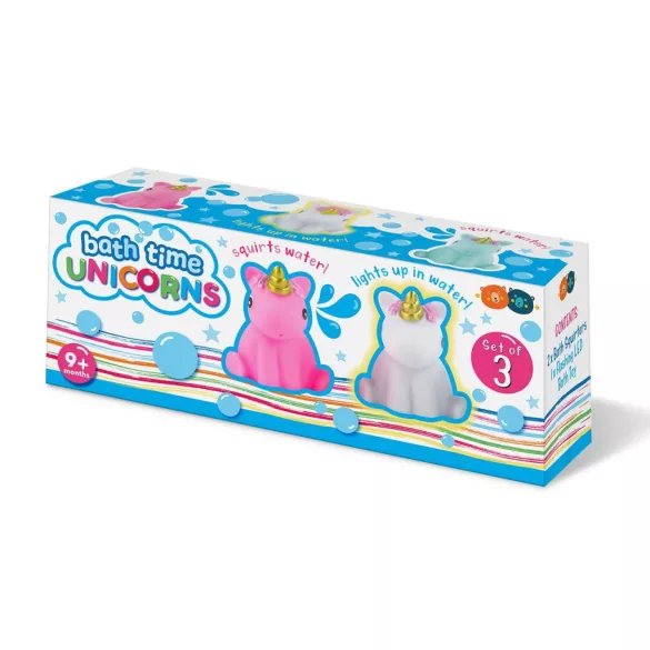 Buddy & Barney svietiaca striekajúca jednorožcová kúpeľová hračka