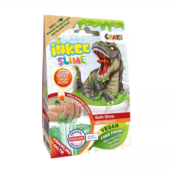 Craze Inkee vegánsky kúpeľový slime – s príchuťou dinosaurového koláča a gumových cukríkov