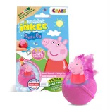 Craze Inkee vegánska kúpeľová guľa v balení s príchuťou jahodovej zmrzliny – s figúrkou Peppa Pig