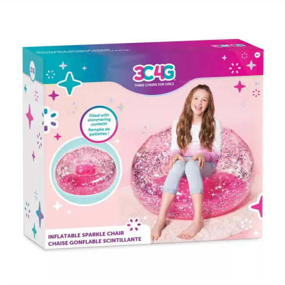 Make It Real, nafukovacie kreslo 3C4G s trblietavým povrchom