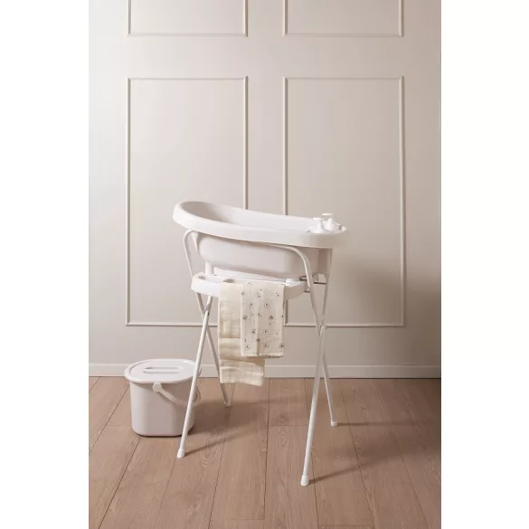 Bébé-Jou Click kovový stojan na detskú vaňu 98 cm – Light Oat/Tiny Sheep