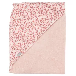   Bébé-Jou froté uterák s kapucňou zo 100 % bavlny – Leopard Pink