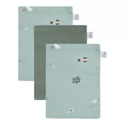   Bébé-Jou mušelínové utierky s bambusom, 3 ks – Ocean Vibes