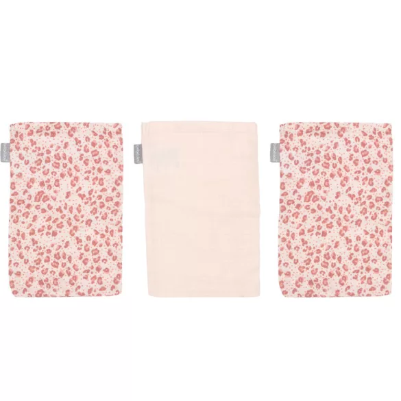 Bébé-Jou mušelínové osušky s bambusom, 3 ks – Leopard Pink