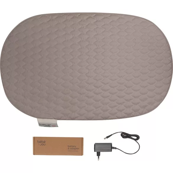 Bébé-Jou Vyhrievaná prešívaná podložka na prebaľovanie Quilted Waves vlny - Chalk Brown