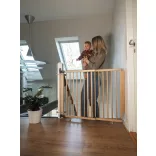Baby Dan Mona vysoká drevená bezpečnostná mreža s upevňovacími sponami na zábradlie 74,5–114 cm, šírka 81 cm