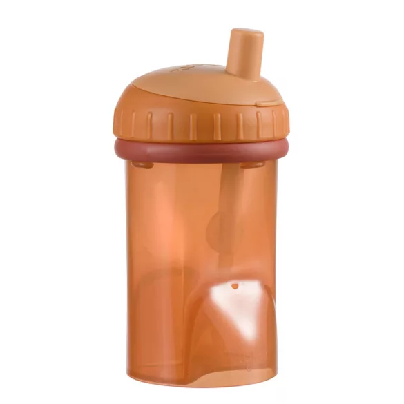 Difrax pohárik so slamkou 250 ml – tehlovo červený