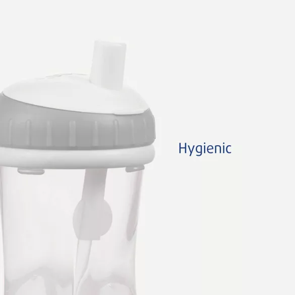 Difrax pohárik so slamkou 250 ml – tehlovo červený