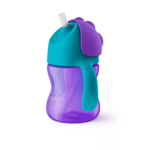 Philips AVENT detský pohárik s pružnou slamkou 200 ml, od 9 mesiacov, pre dievčatká