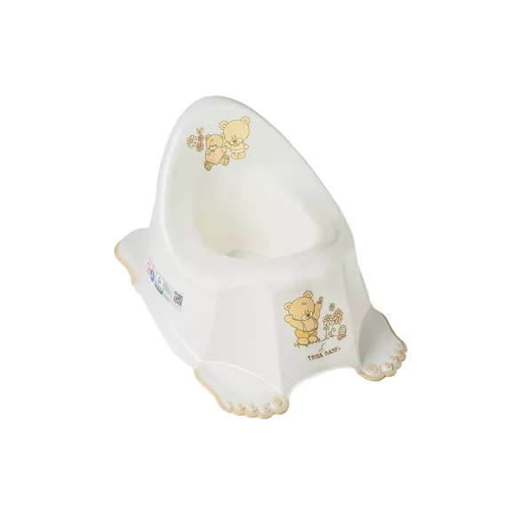 Tega bili protišmyková podložka s hudbou – Medvedík biela perleťová