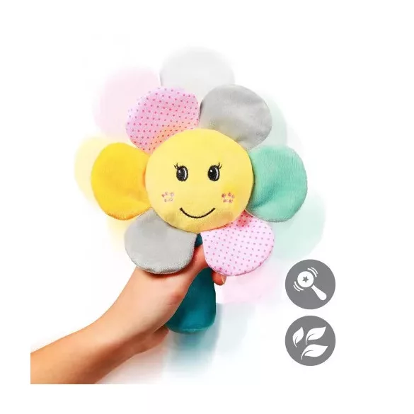 BabyOno hrkálka Rainbow flower, plyšová kvetina, 609
