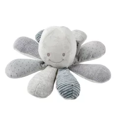   Nattou vzdelávacia hračka plyšová Lapidou Octopus - sivá