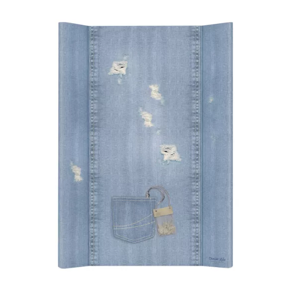 Ceba Prebaľovacia podložka, mäkká, obojstranná, 50 x 70 cm, Denim style – shabby modrá