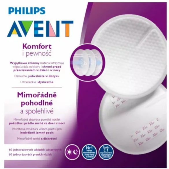 Philips AVENT vložky do podprsenky – jednorazové na deň, 60 ks, SCF254/61