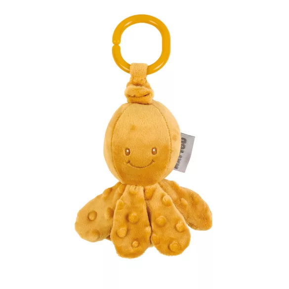 Nattou plyšová hračka na natiahnutie s vibráciou Lapidou – Octopus okrová