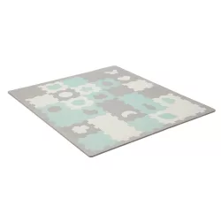   Kinderkraft penová puzzle rohož – Luno Shape 30 ks mätovo-sivá
