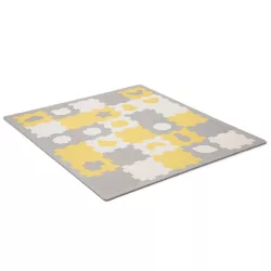   Kinderkraft penová puzzle podložka Luno Shape 30 ks – žltá-sivá